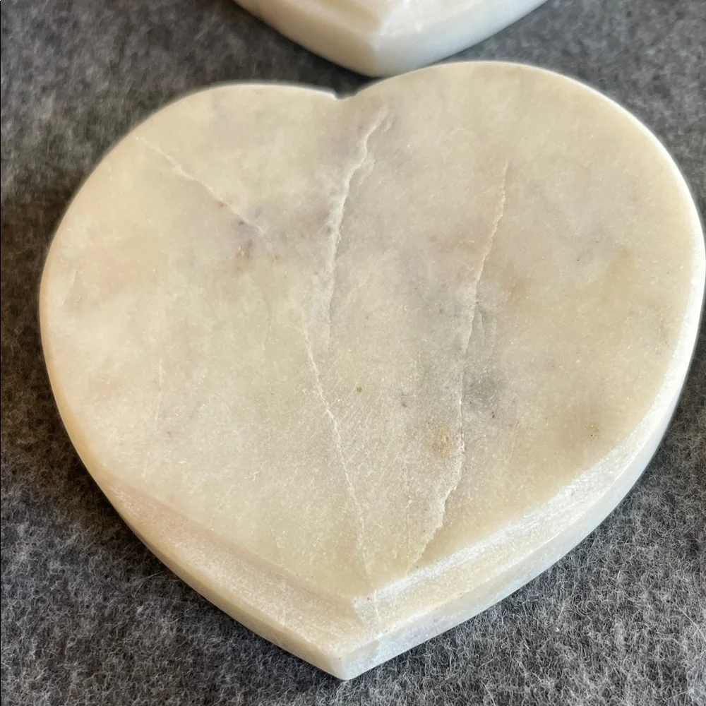 Heart-Shaped Marble Coasters Set of 4